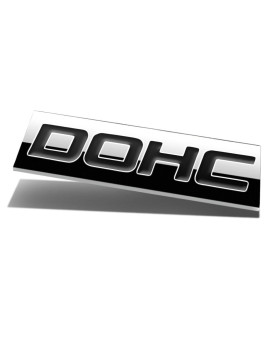 Chrome Finish Metal Emblem DOHC Badge (Black Letter)