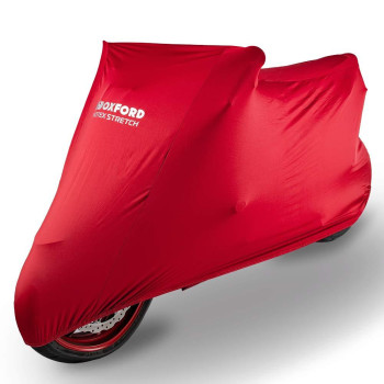 Oxford - Protex Stretch Indoor Motorcycle Protective Cover, Red (CV175) Medium (90.16 L x 38.98 W x 49.22 H)