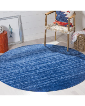 SAFAVIEH Adirondack collection 6 Round Light Blue Dark Blue ADR113F Modern Ombre Non-Shedding Dining Room Entryway Foyer Living Room Bedroom Area Rug