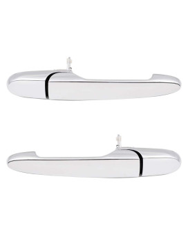 Brock Replacement Driver and Passenger Outside Outer Chrome Door Handles compatible with 15936041 15803522