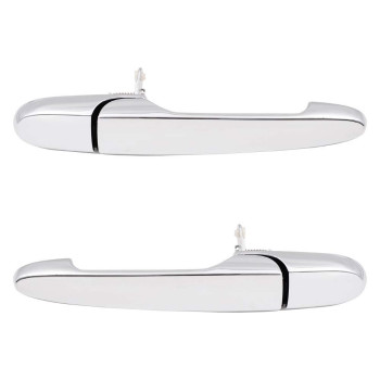 Brock Replacement Driver and Passenger Outside Outer Chrome Door Handles compatible with 15936041 15803522