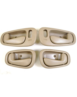 PT Auto Warehouse TO-2542E-QP - Inside Interior Inner Door Handle, Beige/Tan - 2 Left, 2 Right