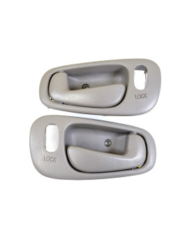 PT Auto Warehouse TO-2542G-DP - Inside Interior Inner Door Handle, Gray - with Power Lock, Left/Right Pair