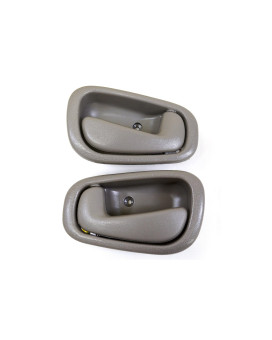 PT Auto Warehouse TO-2543G-DP - Inside Interior Inner Door Handle, Gray - Manual Lock, Left/Right Pair