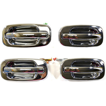 PT Auto Warehouse GM-3523M-QPK - Outside Exterior Outer Door Handle, Chrome - 1 Front Left, 1 Front Right, 1 Rear Left, 1 Rear Right