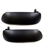 PT Auto Warehouse FO-3086S-DP - Outside Exterior Outer Door Handle, Smooth Black - Left/Right Pair