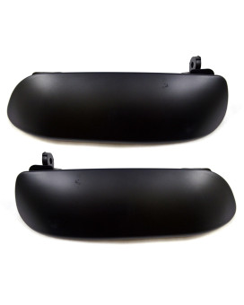 PT Auto Warehouse FO-3086S-DP - Outside Exterior Outer Door Handle, Smooth Black - Left/Right Pair