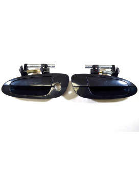 PT Auto Warehouse NI-3118S-FPK - Outside Exterior Outer Door Handle, Smooth Black - Front Left/Right Pair