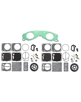 Aftermarket Mikuni Dual Carb Carburetor Rebuild Kit with Base Gasket 64X-13556-00-00 Compatible with Yamaha Wave Runner Wave Raider Wave Venture XL 760