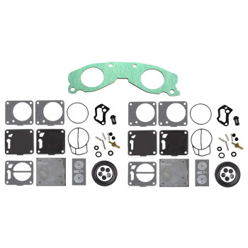 Aftermarket Mikuni Dual Carb Carburetor Rebuild Kit with Base Gasket 64X-13556-00-00 Compatible with Yamaha Wave Runner Wave Raider Wave Venture XL 760