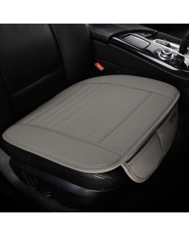 EDEALYN Four Seasons General PU Leather Cover Seats Front Seat Cushion Cover Car Interior Accessories for Cars,Universal car seat Cover,1pcs (Front Row Gray)