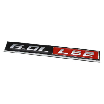 Metal Emblem Decal Logo Trim Badge 6.0L LS2 Black & Red