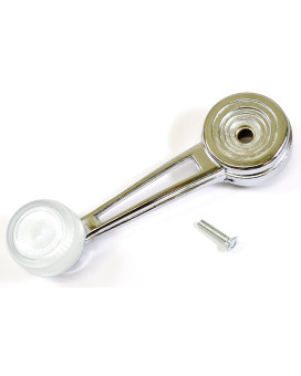 PT Auto Warehouse FO-1063O - Inside Door Window Crank Handle, Chrome with White Knob - Left or Right