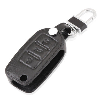 AndyGo Car Styling Leather Key Cover Fit for Volkswagen VW 3 Buttons