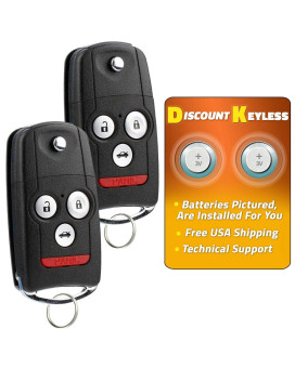 Discount Keyless Replacement Uncut Trunk Car Remote Fob Key Combo Compatible with MLBHLIK-1T (2 Pack)