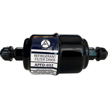 Appli Parts APFD-032 1/4 in Liquid Line Refrigerant AC Filter Drier hvac Refrigeration 032 SAE Flare connection universal unidirectional 4-1/2 in long 1-3/4 in wide