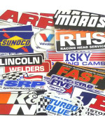 Racing Decal Sticker 26 Piece Assortment Pack in Pairs Fender Contingency Size by Crash Daddy