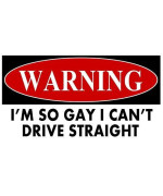 WitnyStore I'm So Gay I Can't Drive Straight Sticker - Multisurface Vinyl Decal - Durable and Waterproof Funny Gay Pride Sticker for Cars Trucks RVs Boats Windows Lockers