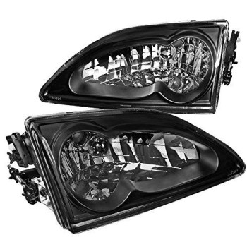 Spec-D Tuning LH-MST94JM-RS Ford Mustang Euro Crystal Black V8 Headlights Head Lamps Pair