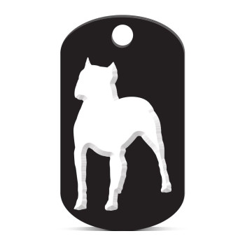 fagraphix Pitbull Keychain GI Dog Tag Engraved Canine pet Black