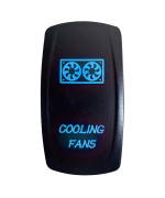 50 Caliber Racing 20A 12 Volt Rocker Switch ON/Off Blue LED Backlit - Cooling Fan - UTV, Auto, Boat [5361A2]