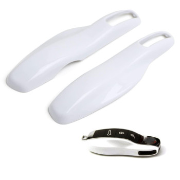 iJDMTOY Direct Replacement Carrara White Finish Key Fob Side Panel Trims Compatible with Porsche Cayenne Panamera Macan 911, etc