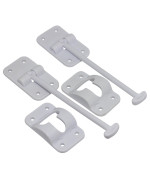 Hamilton Bowes 2 Pack: RV T-Style Door Holder Catch 6 for Latch Holder Camper Trailer Cargo Hatch White