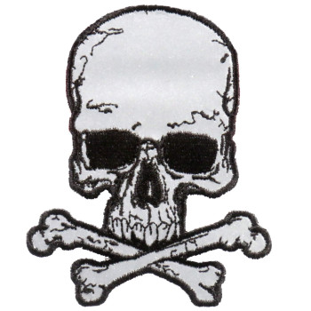 Hot Leathers Reflective Jumbo Skull and Crossbones Patch (Multicolor, 10 Width x 12 Height)