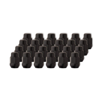 DPAccessories 24 Black 12x1.5 Closed End Bulge Acorn Lug Nuts - Cone Seat - 13/16 Hex LCB3C6HE2BK04024