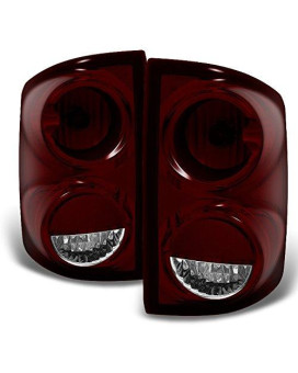 AKKON - For Dodge Dakota Dark Red Rear Tail Lights Brake Lamps Driver Left + Passenger Right Replacement Pair