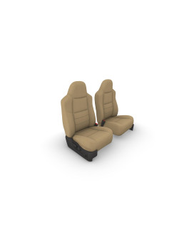 Durafit Seat Covers Made to 2002-2010 Ford F250-F550 Super Duty, Front 40/20/40 Split Bench Seat with Molded Headrest, Exact Fit Seat Covers, Durable & Waterproof, in Beige Endura Fabric