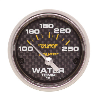 Auto Meter 200762-40 Gauge Water Temp (Marine Carbon Fiber 2 1/16, 100-250f, Electric, Marine Carbon Fiber)