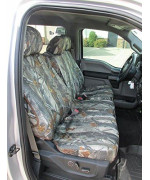 Durafit Seat Covers Made to fit, FD81 DS1 C 2016-2019 F250/F550 Camo Endura and for 2015-2019 Ford F150 Super Crew Front and Rear Seat Cover Set.