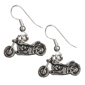 Hot Leathers 4372 Women's Motorcycle Earrings (Silver, Size 1)