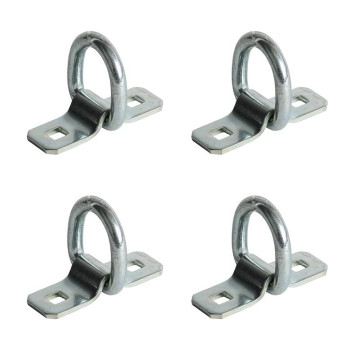 DC Cargo Mall 4 D-Rings, 3/8 Heavy Duty Steel Tie-Down Anchors for Loads on Trucks, Trailers, Boats, RV Campers, Vans; Strong D-Ring Tie-Downs for Kayaks, Motorcycles, Deliveries, ATVs