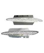 American Car Craft-42053 Corvette Side Vent Grilles Laser Mesh 2Pc Polished 2005-2013 C6 only