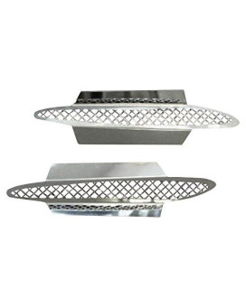 American Car Craft-42053 Corvette Side Vent Grilles Laser Mesh 2Pc Polished 2005-2013 C6 only