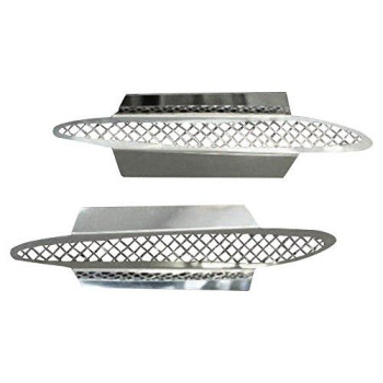 American Car Craft-42053 Corvette Side Vent Grilles Laser Mesh 2Pc Polished 2005-2013 C6 only