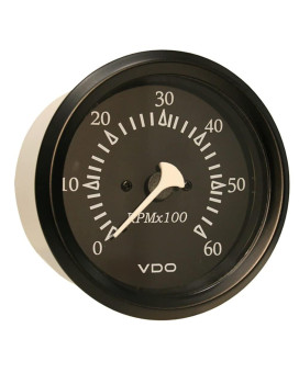 VDO Allentare 6000RPM 3-3/8 (85mm) Sterndrive Tachometer - 12V (Black-Black Bezel)