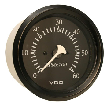 VDO Allentare 6000RPM 3-3/8 (85mm) Sterndrive Tachometer - 12V (Black-Black Bezel)