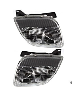 Fits 95-02 Pont Sunfire Left & Right Headlamp Assemblies - Pair