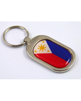 Philippines Flag Key Chain Metal Chrome Plated Keychain Key fob keyfob
