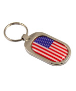 USA Flag Key Chain Metal Chrome Plated Keychain Key fob keyfob America States