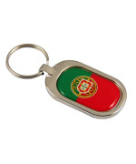 Portugal Flag Key Chain Metal Chrome Plated Keychain Portuguese