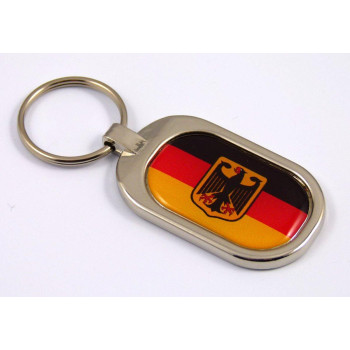 Germany Flag Key Chain Metal Chrome Plated Keychain Key fob keyfob German