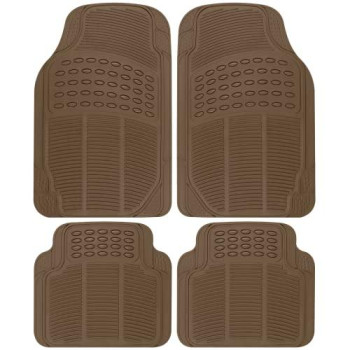 BDK Heavy Duty 4pc Front & Rear Rubber Floor Mats for Car SUV Van & Truck-All Weather Protection Universal Fit