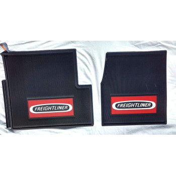 Freightliner Classic & Classic XL & FLD Black All-Weather Rubber Floor Mats OEM with Truck Logo - Fits All Years