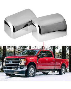 PerfecTech Super Duty Chrome Plated Mirror Covers Ultra Durable Top Half for 2008-2016 Ford F250 F350 F450(2 Pcs)