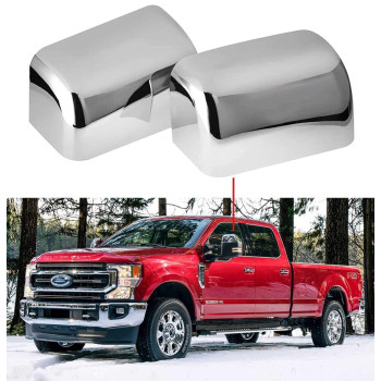 PerfecTech Super Duty Chrome Plated Mirror Covers Ultra Durable Top Half for 2008-2016 Ford F250 F350 F450(2 Pcs)