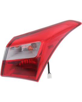 Evan-Fischer Tail Light Assembly Compatible with 2013 Hyundai Elantra GT Outer Halogen Bulb Type To 9-6-2012 Passenger Side